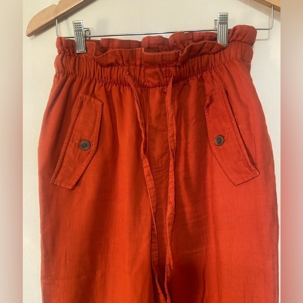 Loft women's XS high rise straight pull on paperbag style pants EUC - Picture 5 of 6